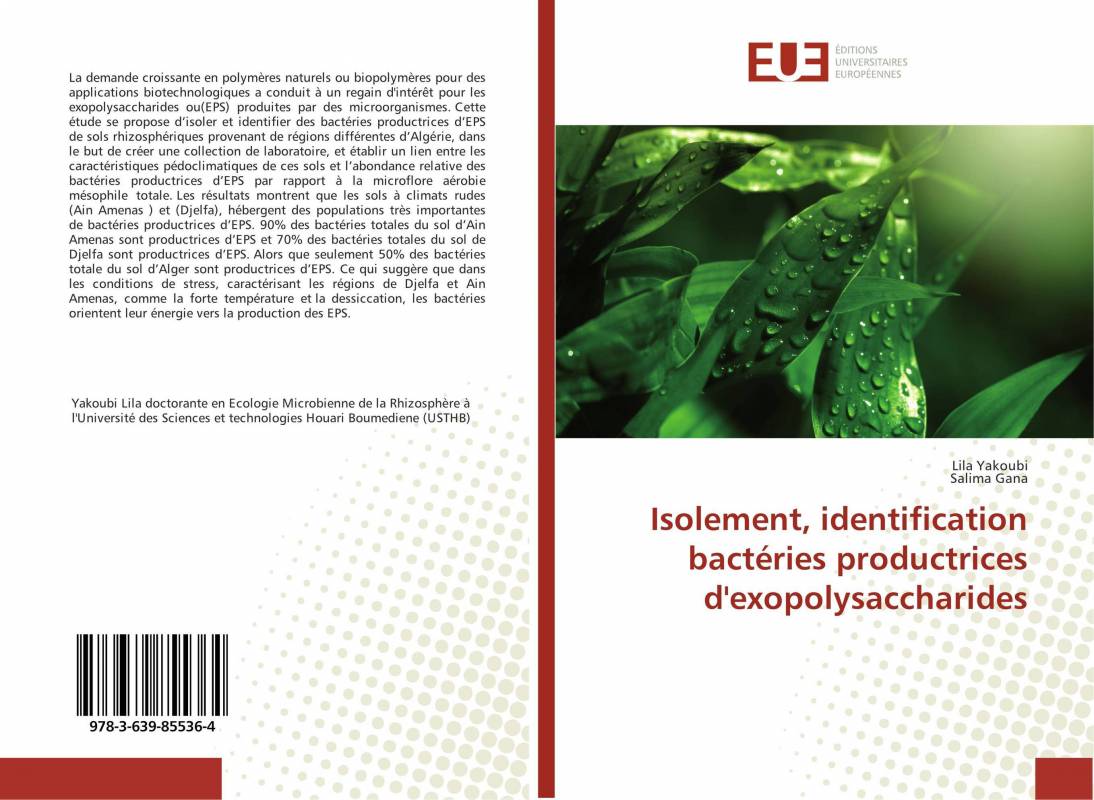 Isolement, identification bactéries productrices d'exopolysaccharides