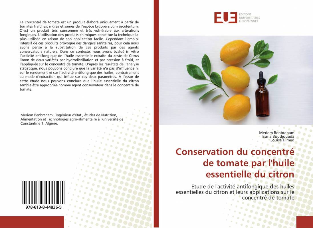 Conservation du concentré de tomate par l'huile essentielle du citron