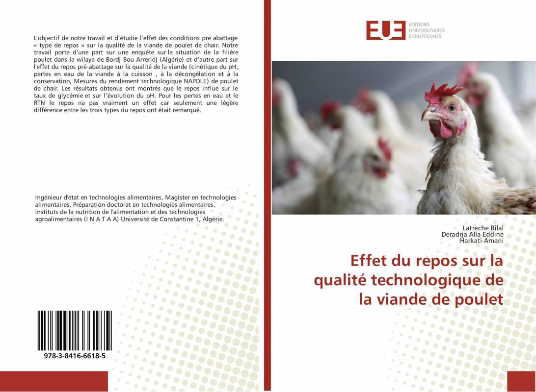 Effet du repos sur la qualité technologique de la viande de poulet