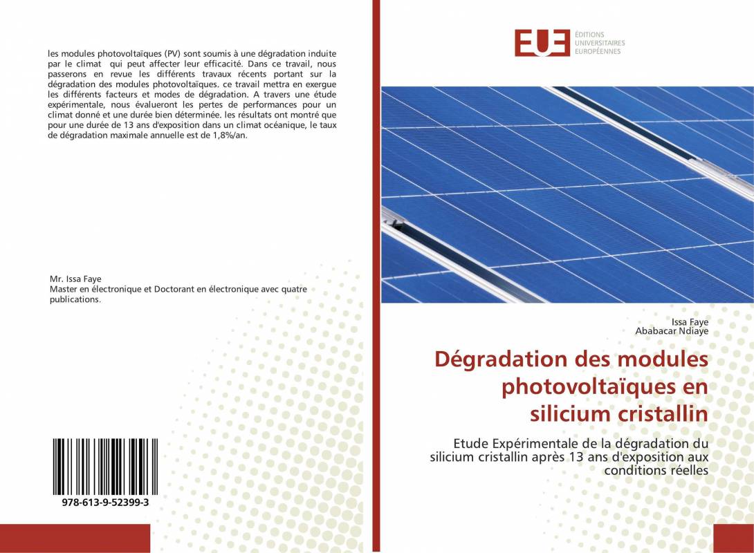 Dégradation des modules photovoltaïques en silicium cristallin