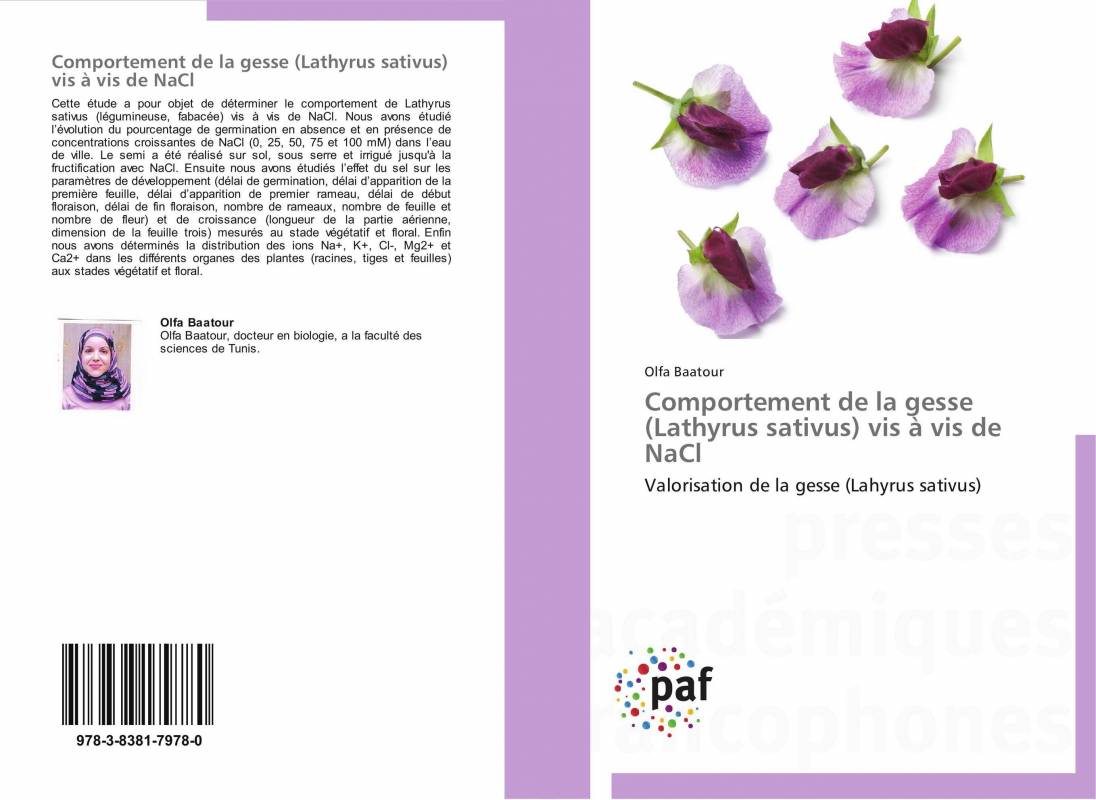 Comportement de la gesse (Lathyrus sativus) vis à vis de NaCl