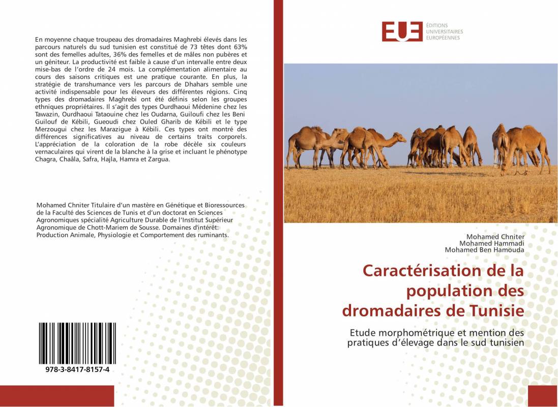 Caractérisation de la population des dromadaires de Tunisie