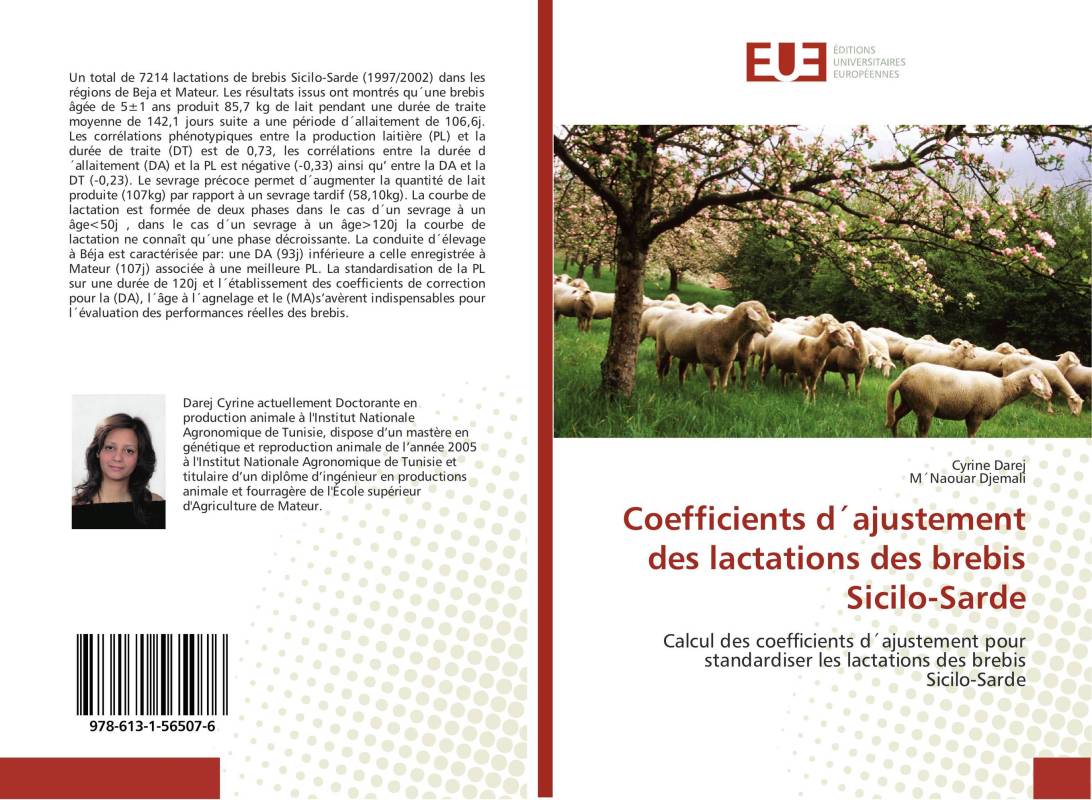 Coefficients d´ajustement des lactations des brebis Sicilo-Sarde