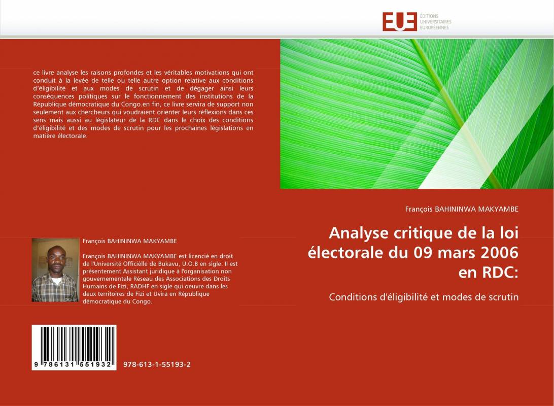 Analyse critique de la loi électorale du 09 mars 2006 en RDC: