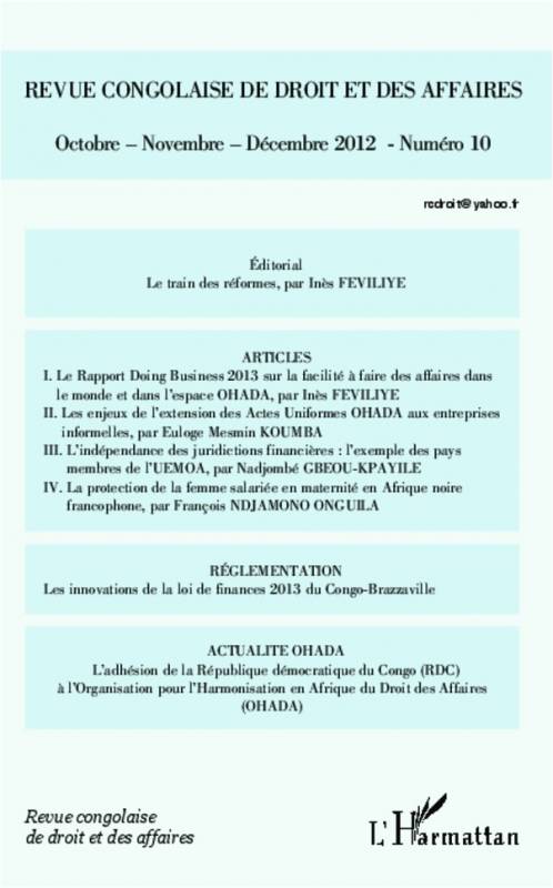 Revue congolaise de droit et des affaires