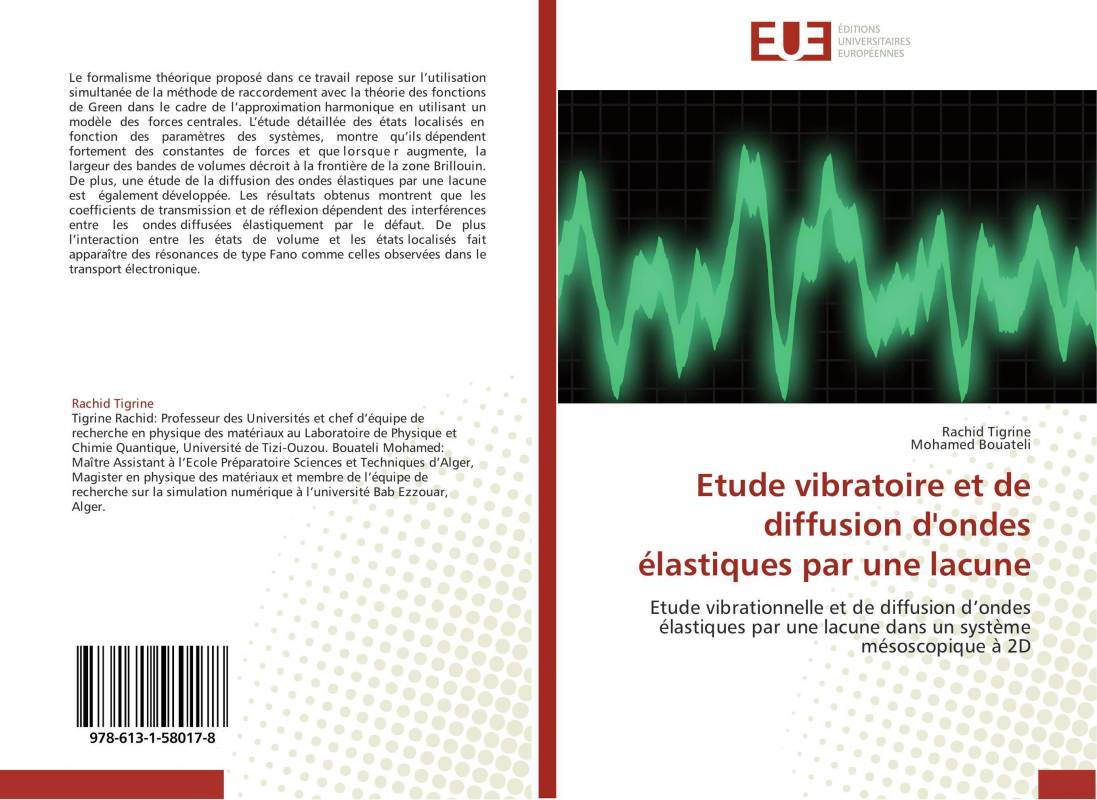 Etude vibratoire et de diffusion d'ondes élastiques par une lacune