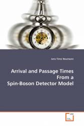 Arrival and Passage Times From a Spin-Boson Detector Model