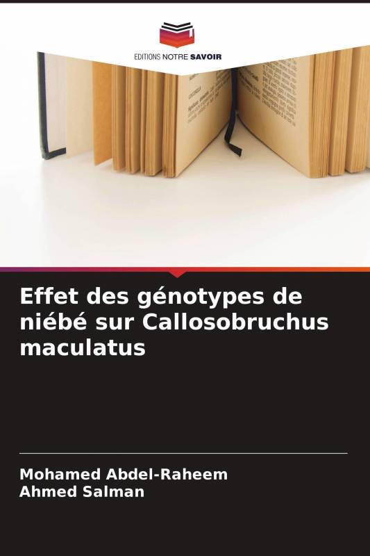 Effet des génotypes de niébé sur Callosobruchus maculatus