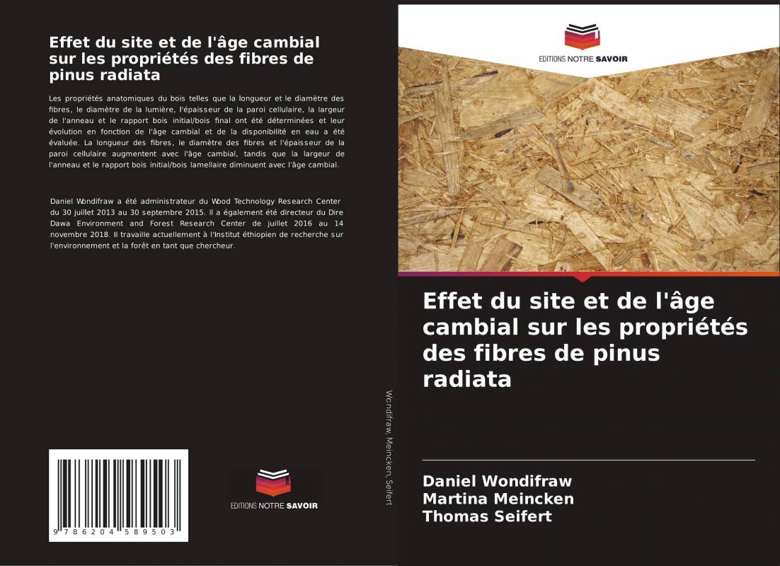 Effet du site et de l'âge cambial sur les propriétés des fibres de pinus radiata