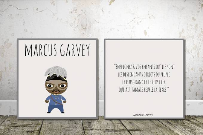 2 toiles Afro-History Marcus GARVEY