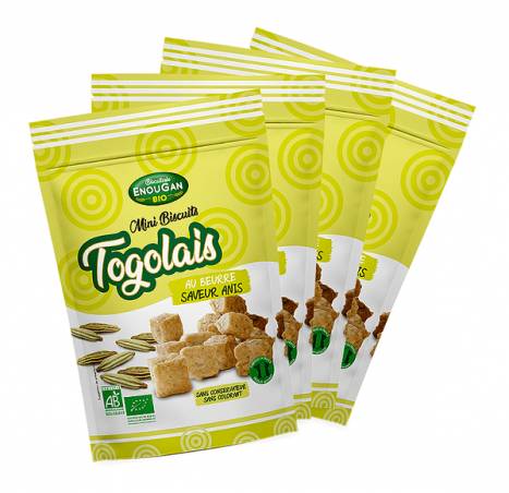 Lot de 4 Mini Biscuits Togolais Saveur Anis Enougan