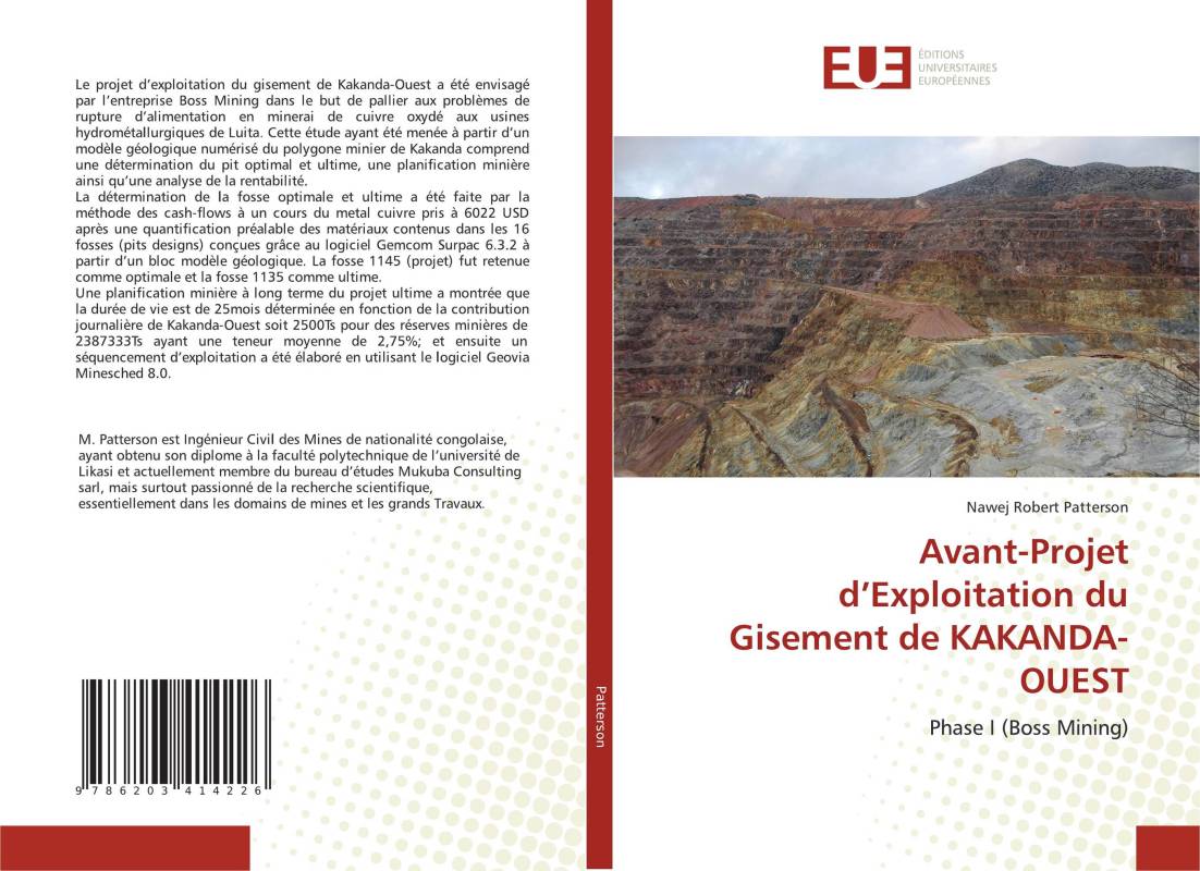 Avant-Projet d’Exploitation du Gisement de KAKANDA-OUEST