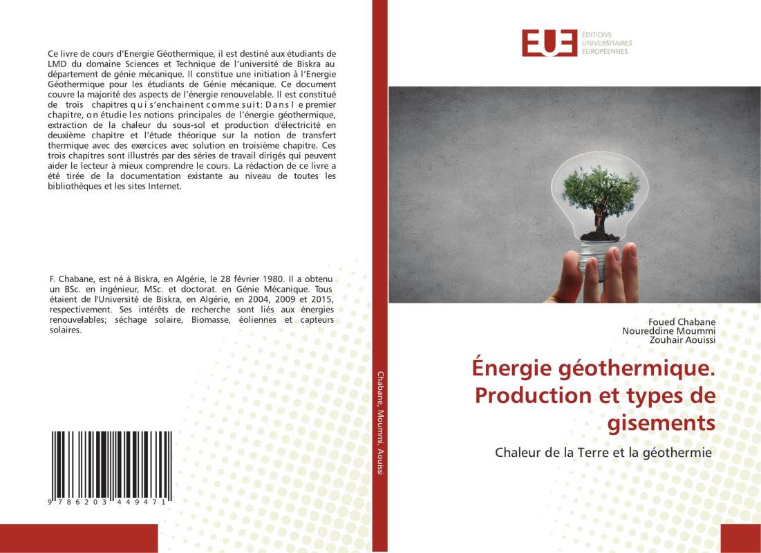 Énergie géothermique. Production et types de gisements