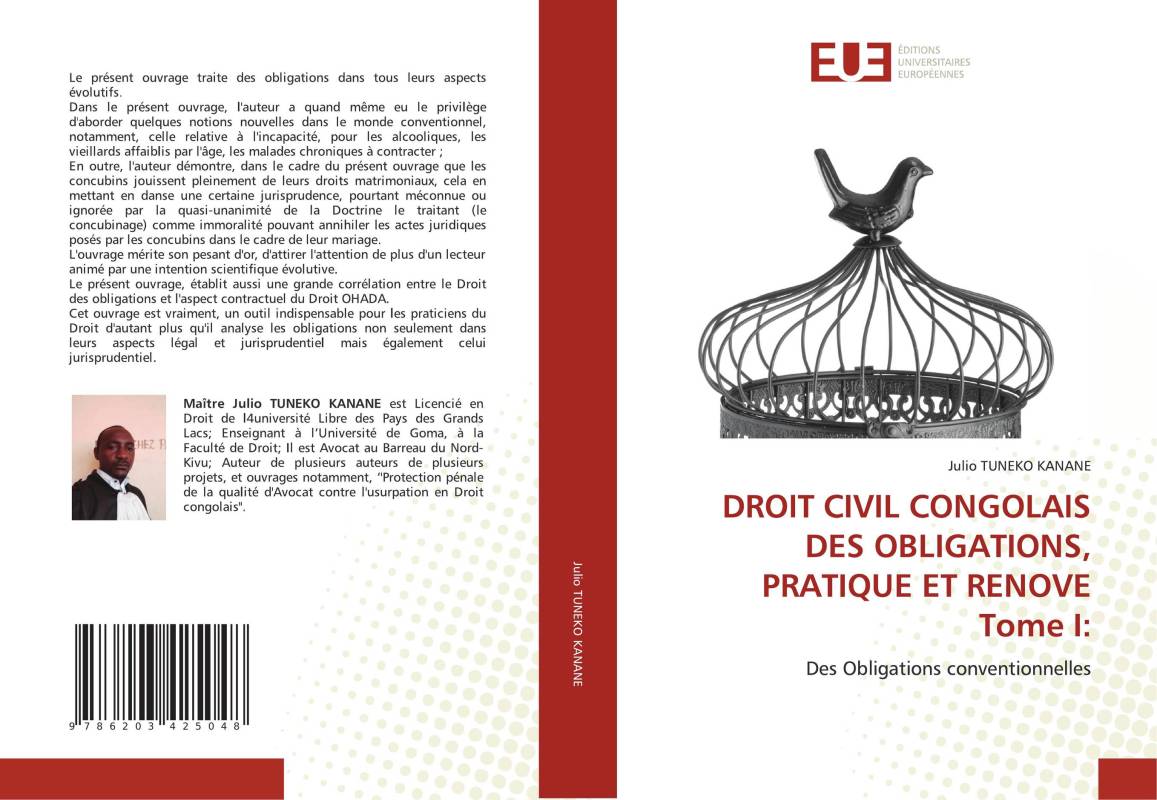 DROIT CIVIL CONGOLAIS DES OBLIGATIONS, PRATIQUE ET RENOVE Tome I: