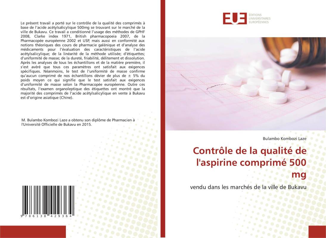 Contrôle de la qualité de l'aspirine comprimé 500 mg