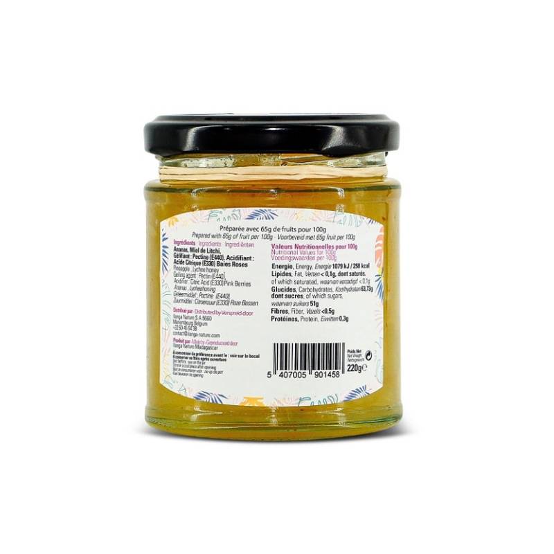 Confiture Ananas Baies Roses Ilanga Nature