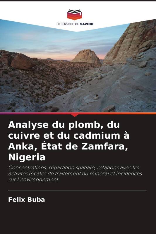 Analyse du plomb, du cuivre et du cadmium à Anka, État de Zamfara, Nigeria