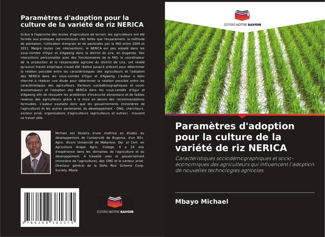 Paramètres d'adoption pour la culture de la variété de riz NERICA