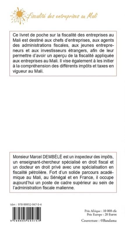 Fiscalité des entreprises au Mali Marcel DEMBÉLÉ