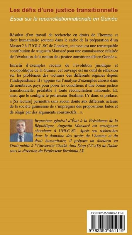 Les défis d’une justice transitionnelle : Essai sur la réconciliation nationale en Guinée