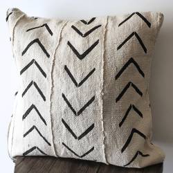 Housse de coussin Bogolan blanc