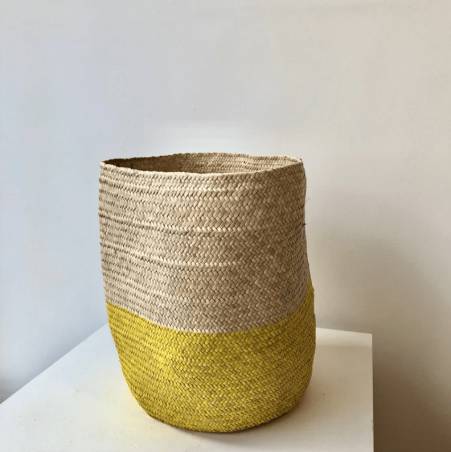 Grande corbeille Mariama couleur naturel et jaune Ombre Claire