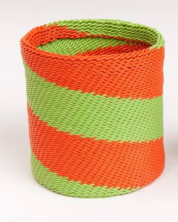 Bracelet double en fil de téléphone Orange Lime