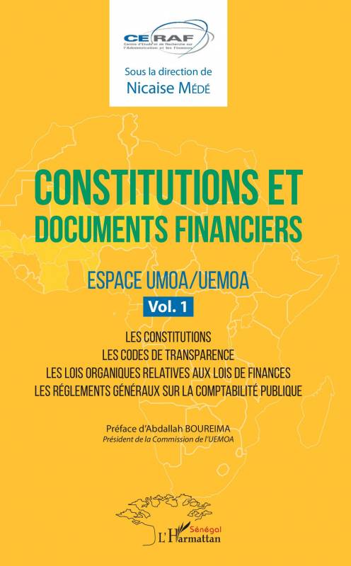 Constitutions et documents financiers Vol 1 Espace UMOA/UEMOA