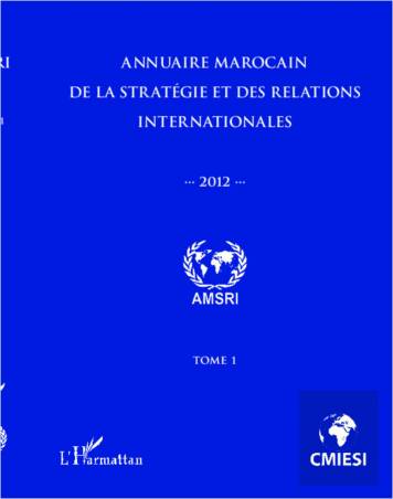 Annuaire marocain de la stratégie et des relations internationales 2012 (Tome 1)